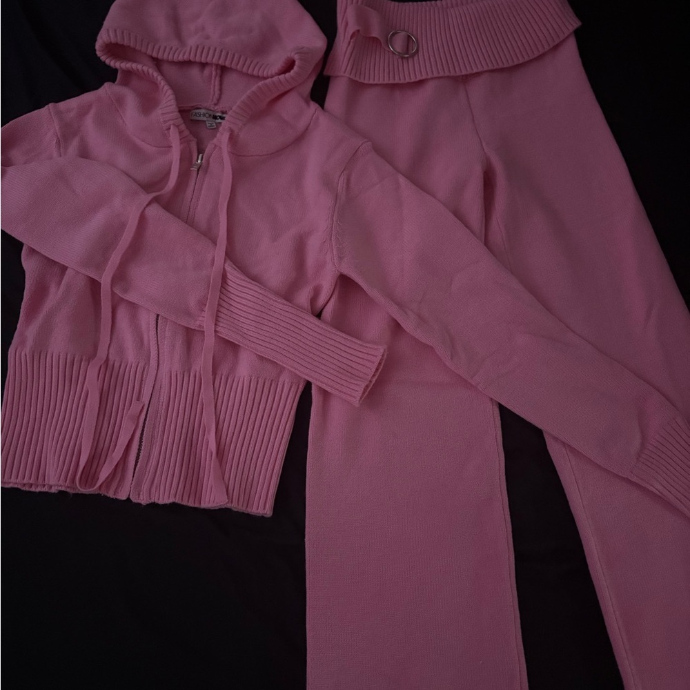 Fashion Nova Lana Sweater Pant Set Pink